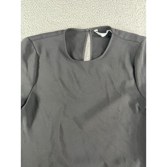 Zara Shirt Womens XS Black Flared Tunic Round Neck Business Casual Lightweight - Picture 2 of 10